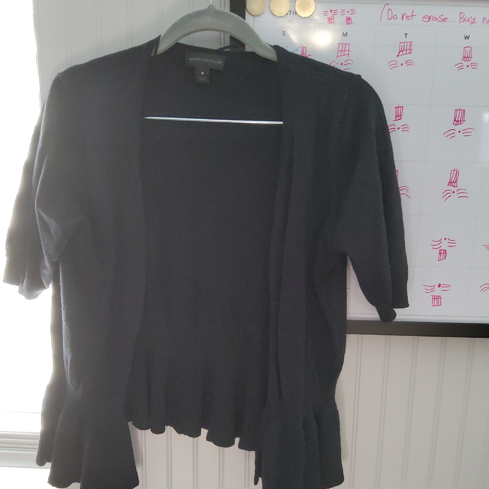 Worthington Black Open-Front Cardigan